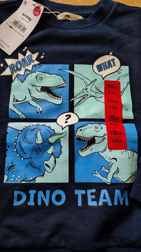 Mikina s dinosaurami, nova, sinsay,110