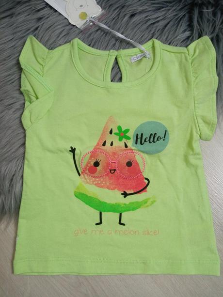 Dievčenské zelené tričko (6-9 mes.), 68