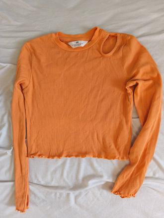 Oranžový crop top, h&m,152