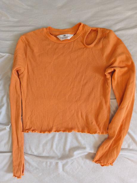 Oranžový crop top, h&m,152