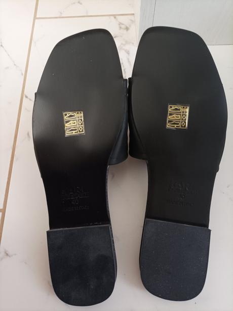 Kožené čierne šľapky karl lagerfeld 40, karl lagerfeld,40