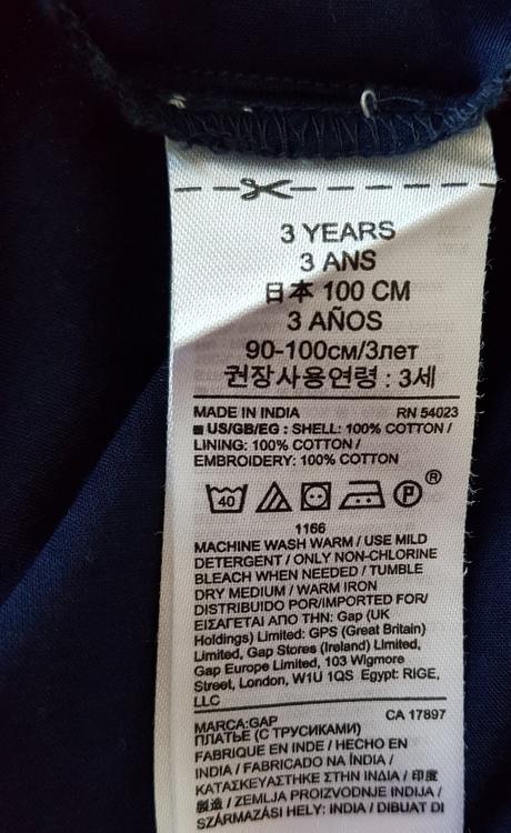 Tmavomodré letné šaty pre dievčatko, gap,92