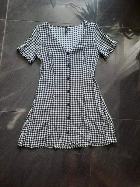 Letne kockovane lahke šaty, h&m,m