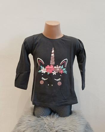 Dievčenské tričko s jednorožcom sivé (116), kiki&koko,116