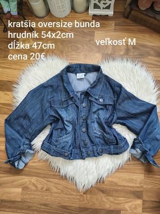 Dámska štýlová kratšia riflova bunda výpredaj, m