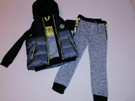 Komplet - vesta, mikina, tepláky, 128