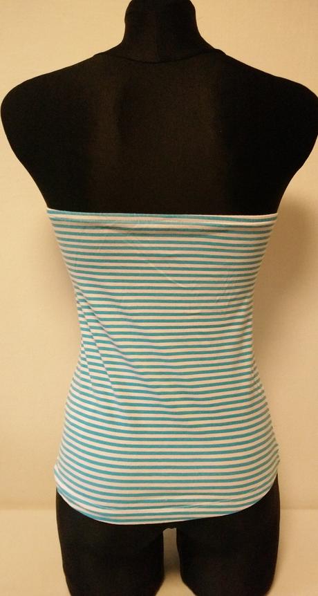 Pásikavý modro biely top bez ramienok, amisu, amisu,s