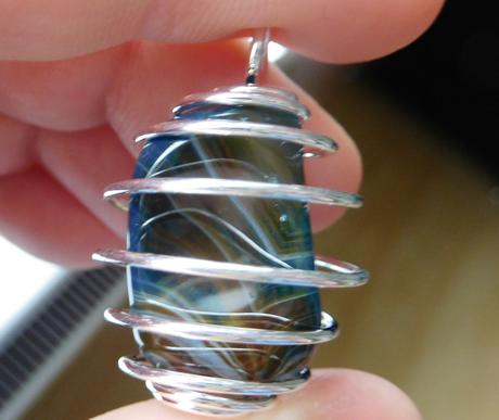 Achát v špirále, prívesok,