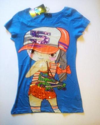 Modre damske predlzene tricko vel.s/m a l/xl, l