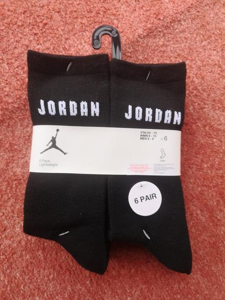 Air jordan ponožky 6 párov veľkosť 37,5-40, air jordan,37 / 38 / 39 / 40
