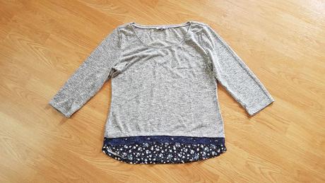 Šedé tričko efekt 2 v 1 v. 42, 42