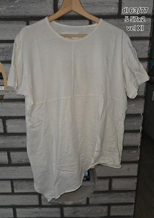 Tricko asymetricke biele, fishbone,xl