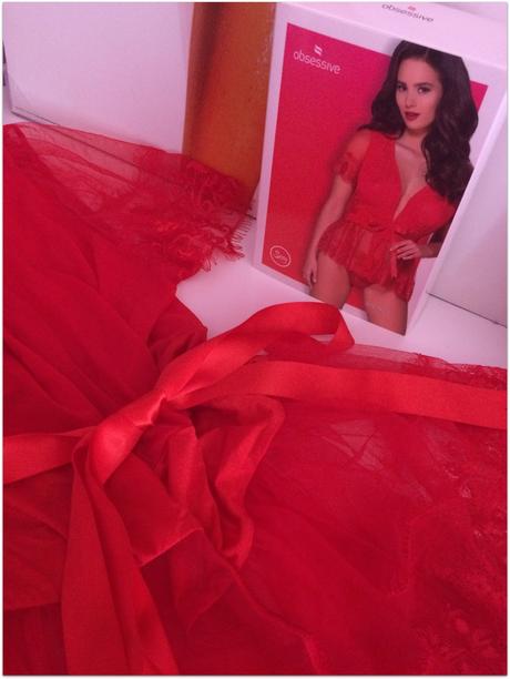 Červený župan zn.obsessive - veľkosť l/xl, obsessive,l