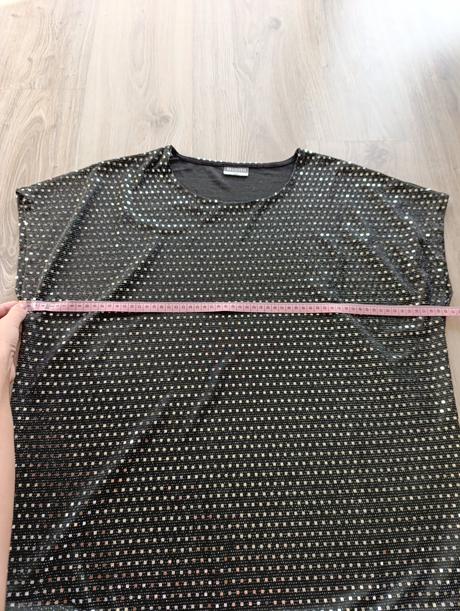 Dámske čierne trblietavé tričko, pepco,xxl