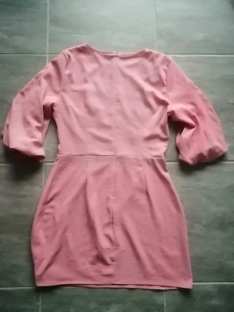 Ružové šaty ham s balón. rukávmi, v38-40, h&m,38