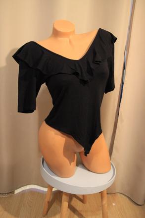 Čierny viskózový  body top, h&m, s