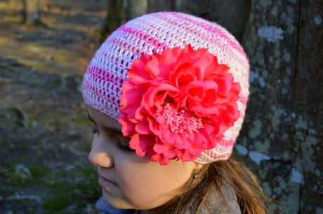 Háčkovaná čiapočka s kvetom, 50 - 158