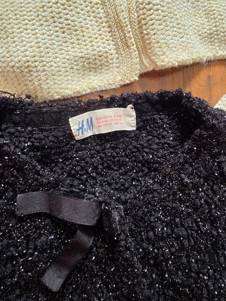 Bolerko zlaté a čierne trblietavé, h&m,110