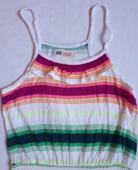 Zeleno ruzove pasikave saty h&m, h&m,134