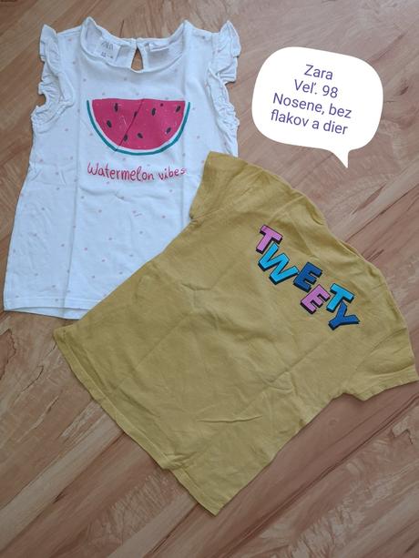 Tričká zara s kr. rukávom veľ. 98, zara,98