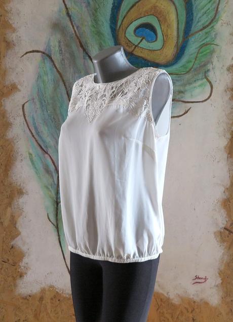 Elegantná biela blúzka s čipkou, orsay,40