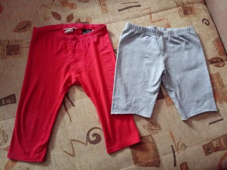 2x krátke leginy, cena spolu, h&m,116