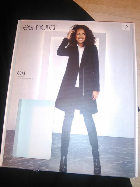 Čierny kabát so zipsom, esmara,36