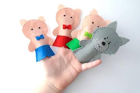 Bábky na prsty tri prasiatka,