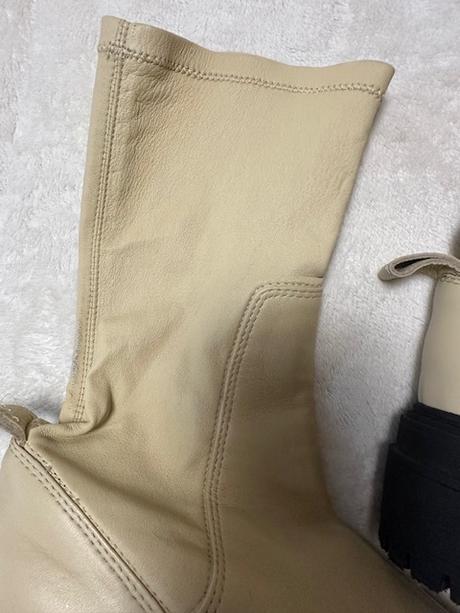 Krémové kožené elastické workery zn. zara, zara,40