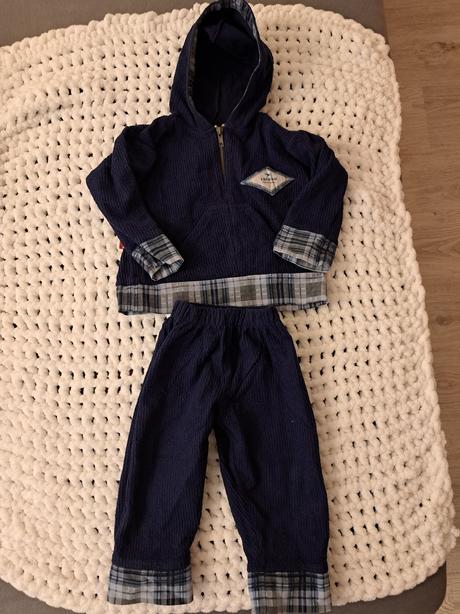 Modrá súprava nohavice - mikina, 74