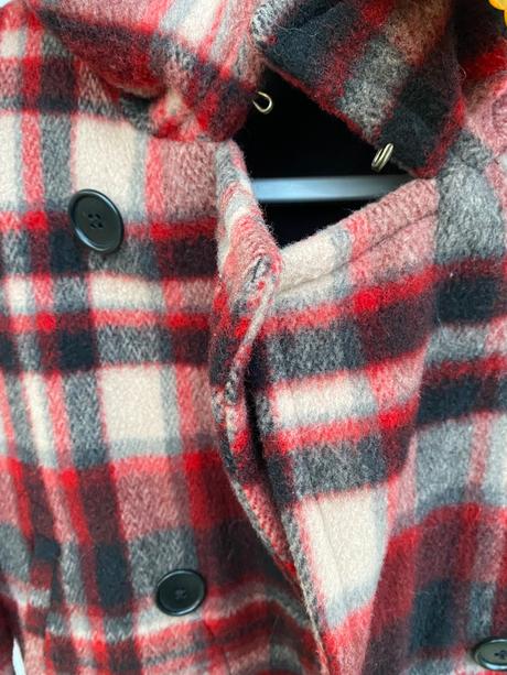 Vlnený károvaný kabát ralph lauren, ralph lauren,xs