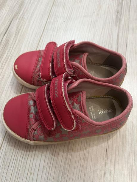 Tmavoružové tenisky na suchý zips, geox,26