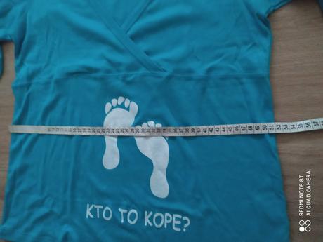 Modré tehotenské tričko s dlhým rukávom, l