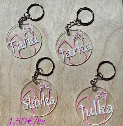 Klúčenky priehľadné, drevené, 