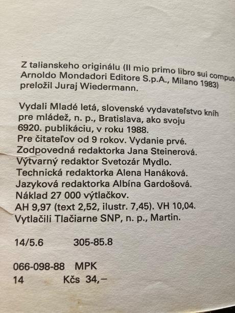 Moja prvá kniha o počítačoch (1988), 