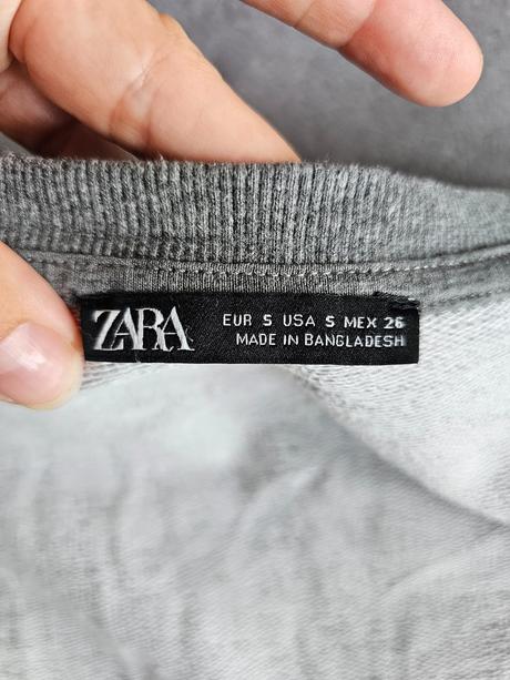 Zara mikina s napisom  s-m, zara,s