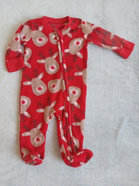 Teplé vianočné fleesové pyžamo veľ.68, 68