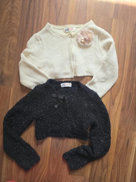 Bolerko zlaté a čierne trblietavé, h&m,110