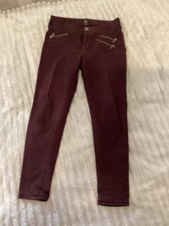 Bordové nohavice, f&f,38