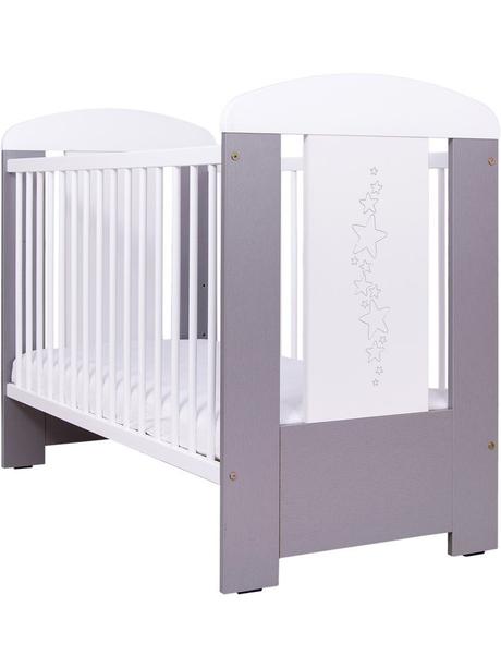 Detská postieľka drewex hviezdičky sivá, šírka (cm): 60,dĺžka (cm): 120