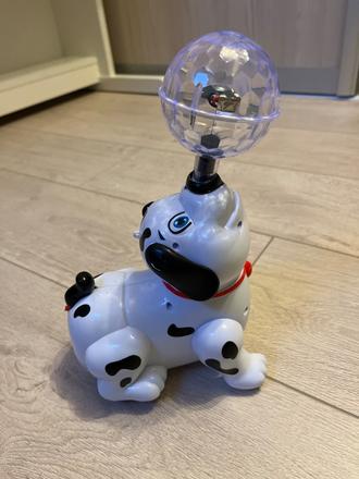 Svietiaci,tancujúci pes s disco gulou v orig.krab, 