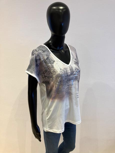 Dámske biele tričko s potlačou laura scott (36), s