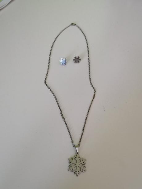 Dámsky set nahrdelník a náušnice vločky, 