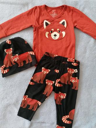 Komplet panda červená, lindex,68