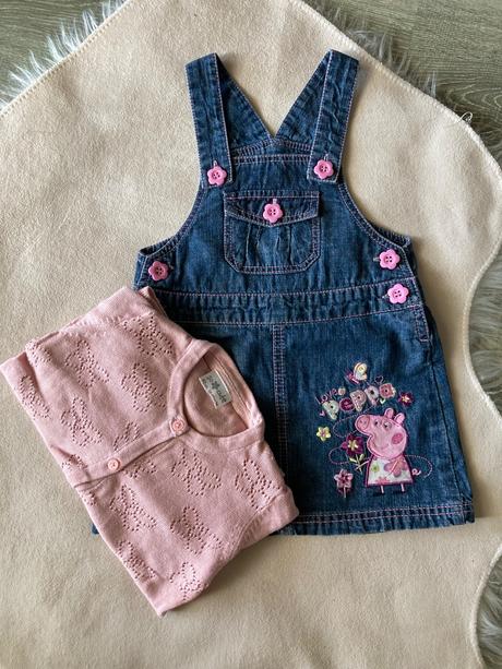 Riflové šaty peppa pig a svetrík 92, disney,92