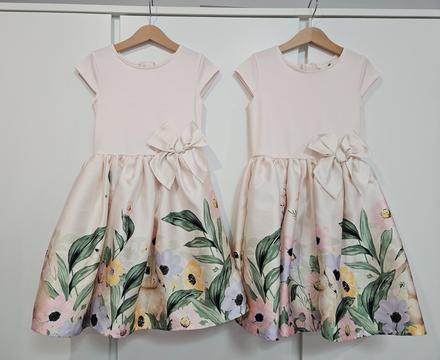 Šaty pre dvojičky - slávnostné, 122/128, 128