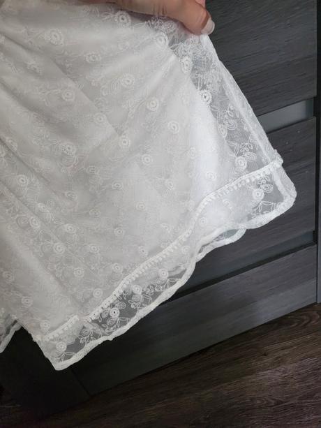 Čipkovane biele saty 122/128, 122