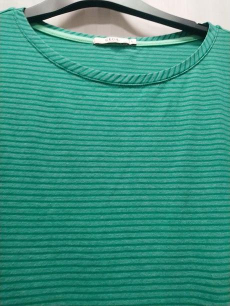Dámsky elastický pásikavý zelený top, cecil, xl, xl