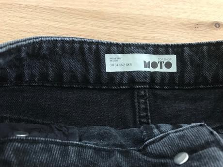 Riflová mini sukňa, 34