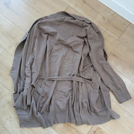 Hnedý dlhší kardigán s opaskom, tchibo,46